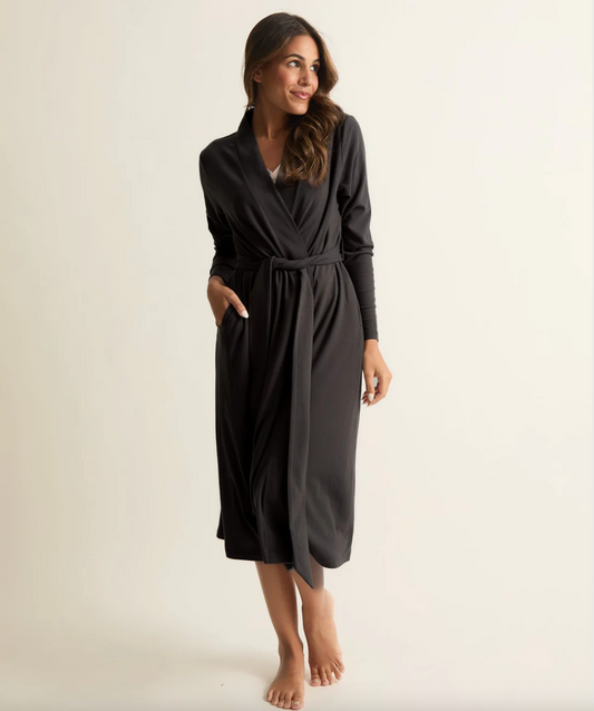 Faceplant Dreams Soft Lounge Robe Charcoal LG/XL