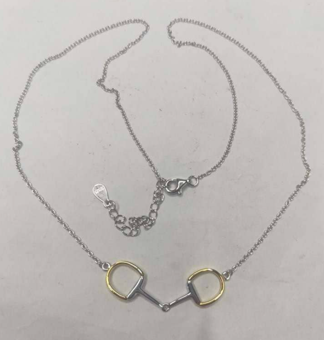 Equestrian 14k Gold OverSterling Silver Snaffle Bit Necklace | Gold