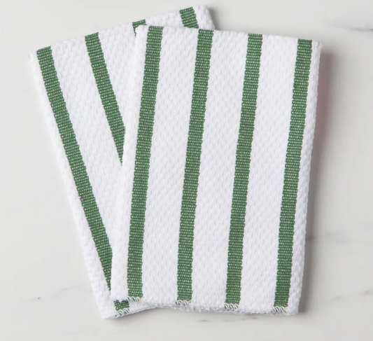 Basketweave Elm Green Dishcloths Set of 2