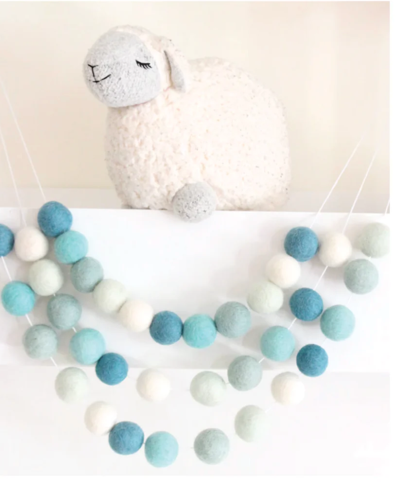 Ombre Felt Ball Garland 7ft