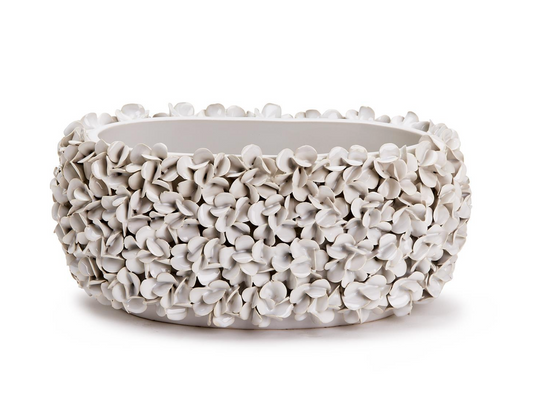 12" White Hydrangea Planter