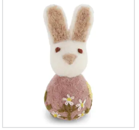 Small lBunny w Flower Embroidery Lavender