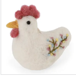 Felt Rooster with Embroidery