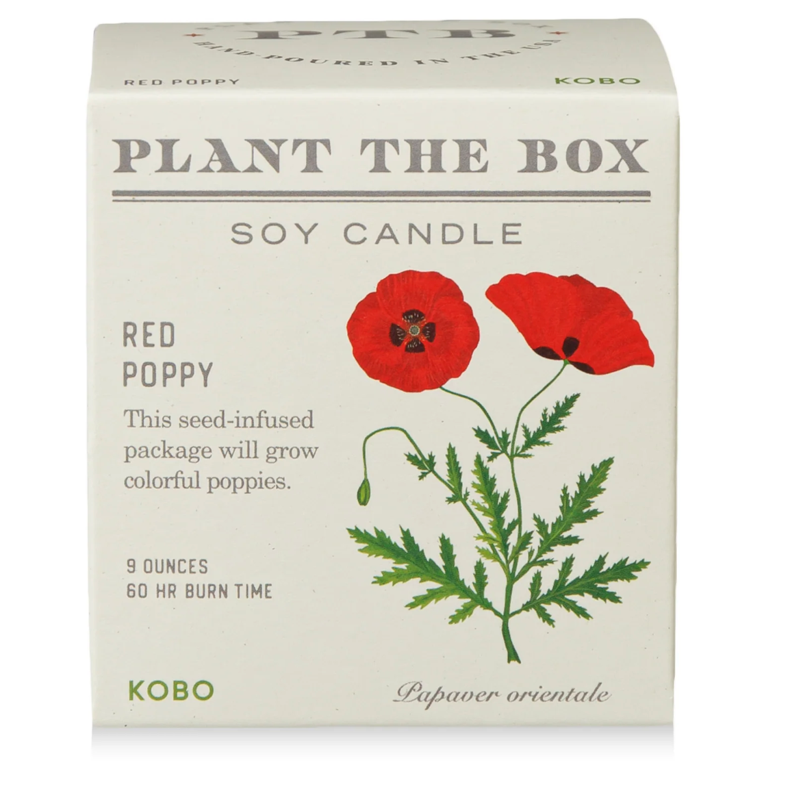 Red Poppy Plant the Box Candle
