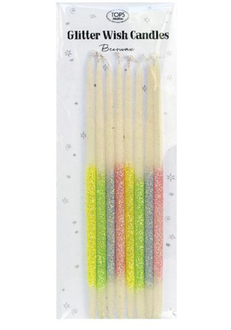 Beeswax Glitter Candles Pastel Asst.